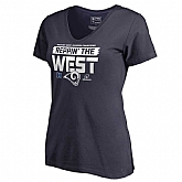 Women Rams Navy 2018 NFL Playoffs Reppin' The West T-Shirt